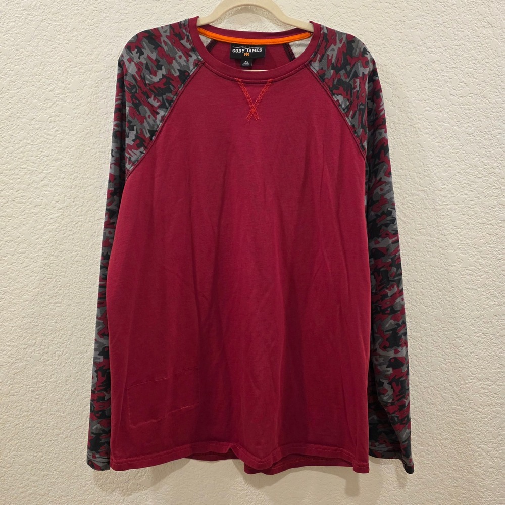 Cody James FR Camo Raglan Long Sleeve Shirt Mens XL Red Flame Resistant Workwear